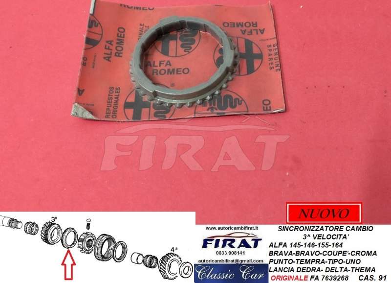 SINCRONIZZATORE CAMBIO FIAT BRAVA-BRAVO-CROMA-TIPO 3^V (7639268)